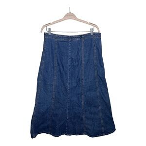 Y2K Flare Denim Midi Maxi Skirt 34